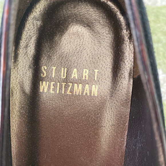 Stuart Weitzman Vintage Black Suede Tortoise Bow Kitten Heels Pumps - 5 - Picture 11 of 12